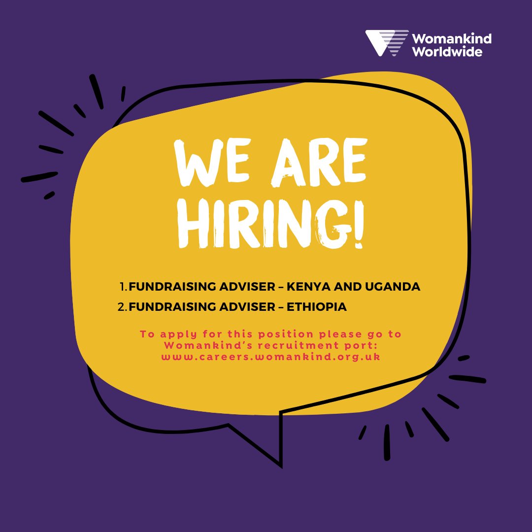 📢 WE'RE HIRING for 2 positions!

We are seeking applications from experienced feminist fundraising professionals to work with two women’s rights organisations in Ethiopia to support with their fundraising efforts and another one to work with three women’s rights organisations in