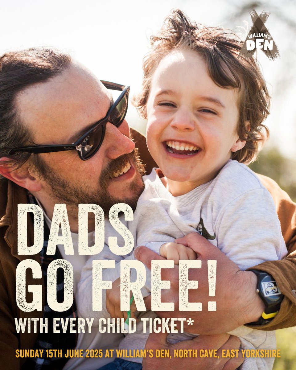 🎉 This Father’s Day, Dads Go FREE!*
Celebrate Father’s Day with a full day of fun packed with indoor &amp; outdoor adventure and tasty homemade food!

🗓️ Sunday 15th June 2025 
🎟️ Find out more: tickets.williamsden.co.uk/event-tickets/…
*With every full-paying child ticket