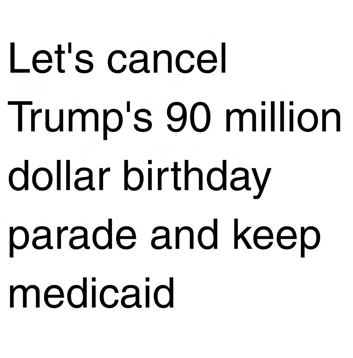 Fund healthcare, not parades.
