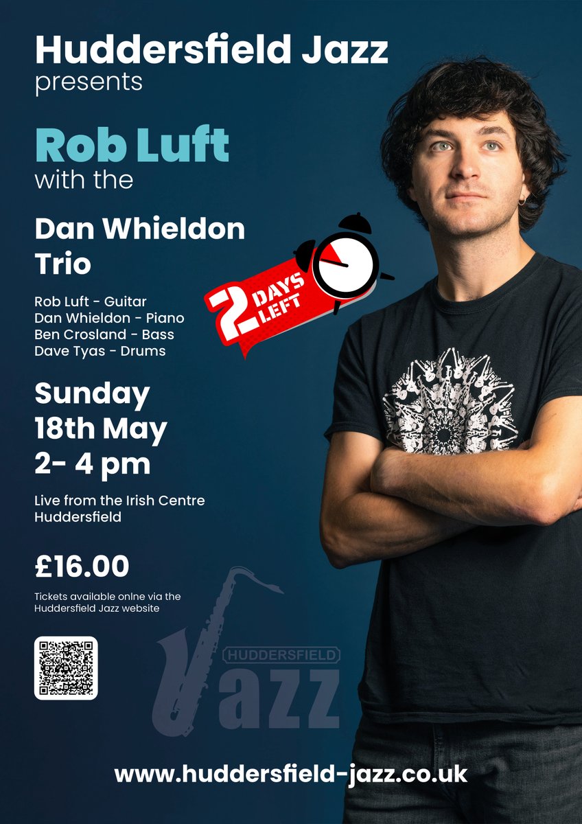 huddjazz's tweet photo. Just 2 days now until our next event as part of our Spring &amp; Summer season.  Huddersfield Jazz are proud to host the fabulous Rob Luft and the Dan Whieldon Trio.

Grab your tickets online by visiting https://t.co/prXoJzzLba 

#Huddersfield #huddersfieldjazz #huddjazz #livemusic https://t.co/0JXqZFMzq8