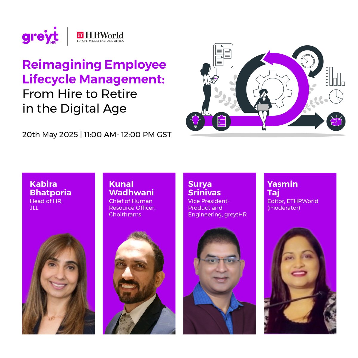 ETHRWorld The Middle East (@ethrworldme) on Twitter photo Step Into the Future of HR– Live Webinar | May 20 | 11 AM–12 PM GST
Reimagining Employee Lifecycle Management: From Hire to Retire in the Digital Era
Register here: hrme.economictimes.indiatimes.com/webinar/reimag…
#EmployeeExperience #HRTech #DigitalHR #FutureOfWork #EmployeeLifecycle #HRTransformation Step Into the Future of HR– Live Webinar | May 20 | 11 AM–12 PM GST
Reimagining Employee Lifecycle Management: From Hire to Retire in the Digital Era
Register here: hrme.economictimes.indiatimes.com/webinar/reimag…
#EmployeeExperience #HRTech #DigitalHR #FutureOfWork #EmployeeLifecycle #HRTransformation
