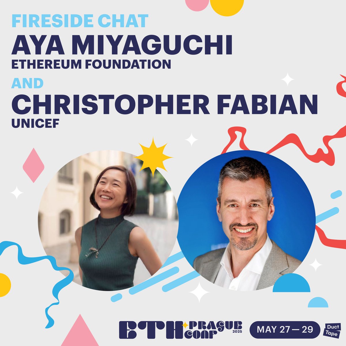 ETHPrague (@ethprague) on Twitter photo Curious about how #Ethereum technology and high-impact organizations can create broad, sustainable positive impact? 🤔
💡 Join <a href="/AyaMiyagotchi/">Aya Miyaguchi</a> from the <a href="/ethereumfndn/">Ethereum Foundation</a>, and Christopher from <a href="/UNICEF/">UNICEF</a> for an engaging fireside chat as they share initiatives and explore common goals! Curious about how #Ethereum technology and high-impact organizations can create broad, sustainable positive impact? 🤔
💡 Join <a href="/AyaMiyagotchi/">Aya Miyaguchi</a> from the <a href="/ethereumfndn/">Ethereum Foundation</a>, and Christopher from <a href="/UNICEF/">UNICEF</a> for an engaging fireside chat as they share initiatives and explore common goals!