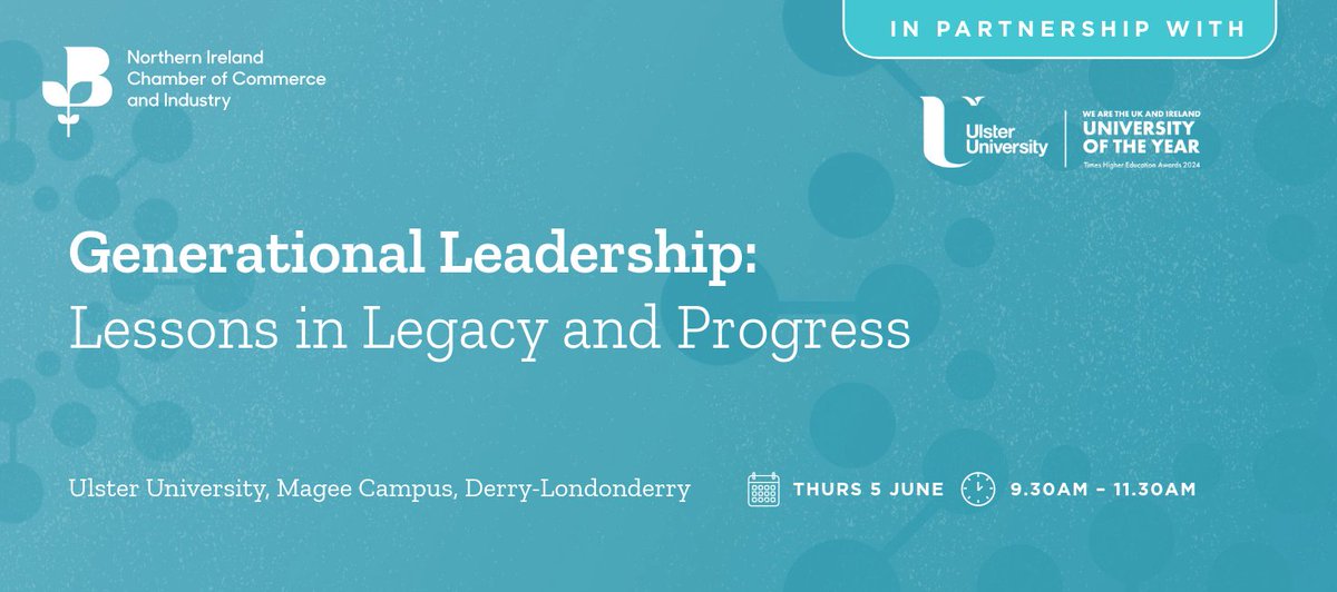 NI Chamber (@nichamber) on Twitter photo Part of <a href="/UlsterBizSchool/">Ulster University Business School</a>’s celebration of 50 years of excellence in shaping future leaders and supporting the business community, this event will focus on how businesses evolve and thrive through the vision and dedication of different generations. 💫
This engaging session will Part of <a href="/UlsterBizSchool/">Ulster University Business School</a>’s celebration of 50 years of excellence in shaping future leaders and supporting the business community, this event will focus on how businesses evolve and thrive through the vision and dedication of different generations. 💫
This engaging session will