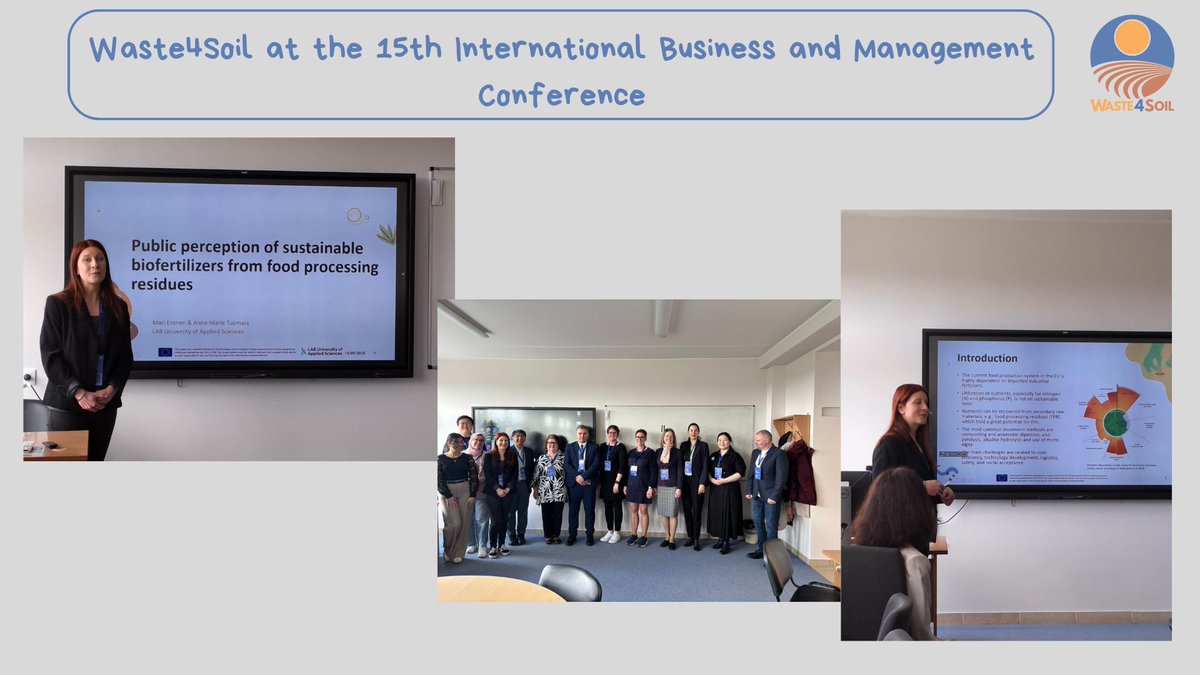 🌱 Yesterday, our partner, <a href="/LAB/">LAB</a> University of Applied Sciences represented the <a href="/Waste4Soil/">Waste4Soil</a>  at the 15th International Scientific Conference “Business and Management”, hosted by @VILNIUSTECH - Vilnius Gediminas Technical University 🇱🇹.

🎤 #MariEronen presented the results of our
