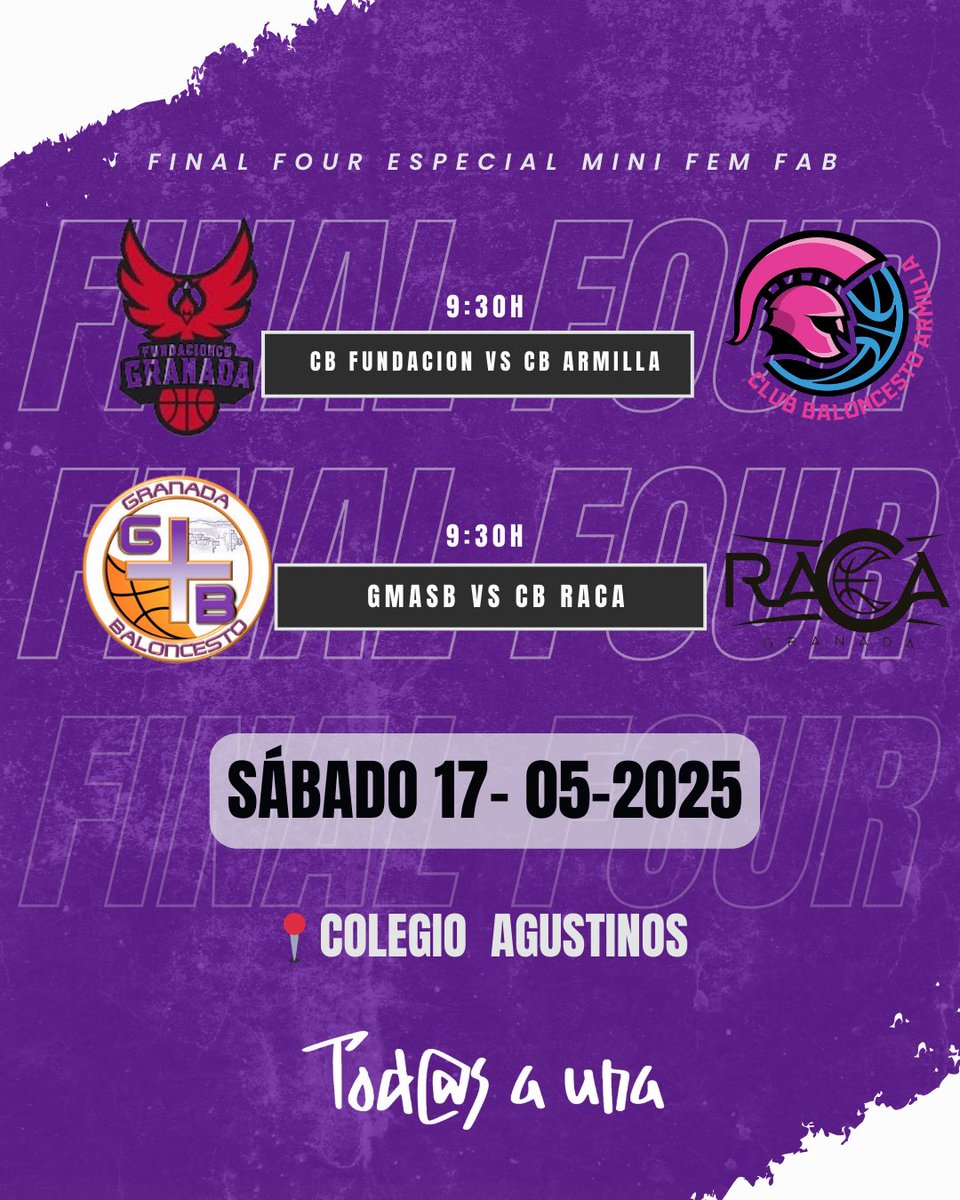 Granada + Baloncesto (@gmasb_) on Twitter photo 🤩Finde de Final Four fase oro para nuestro mini femenino <a href="/heladoslaperla/">heladoslaperla</a>
😍Nuestro mini femenino <a href="/heladoslaperla/">heladoslaperla</a> GMASB disputará la final four de la fase Oro el sábado frente a <a href="/CDRaCa/">CD Tear Ramón y Cajal</a>
📅Sábado 17-5-25
⏰9:30H
📍Colegio Agustinos
#ForeverPurple💜 🤩Finde de Final Four fase oro para nuestro mini femenino <a href="/heladoslaperla/">heladoslaperla</a>
😍Nuestro mini femenino <a href="/heladoslaperla/">heladoslaperla</a> GMASB disputará la final four de la fase Oro el sábado frente a <a href="/CDRaCa/">CD Tear Ramón y Cajal</a>
📅Sábado 17-5-25
⏰9:30H
📍Colegio Agustinos
#ForeverPurple💜