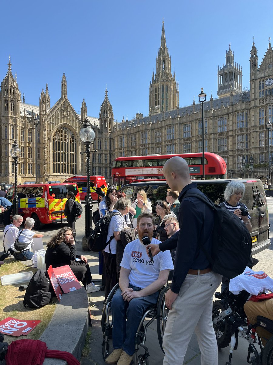 Together (@togetherdec) on Twitter photo “Disabled people face systemic pressure… if assisted suicide comes in, this could be seen as ‘easy way out’”
Interviewing Pete Donnelly from <a href="/notdeadyetuk/">Not Dead Yet UK</a> outside Parliament “Disabled people face systemic pressure… if assisted suicide comes in, this could be seen as ‘easy way out’”
Interviewing Pete Donnelly from <a href="/notdeadyetuk/">Not Dead Yet UK</a> outside Parliament