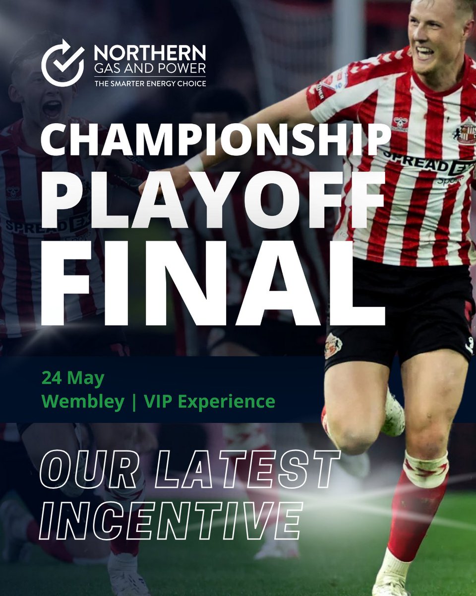 As a proud regional partner of Sunderland AFC, we’re sending top NGP performers to Wembley for the Championship Playoff Final – all-expenses-paid in a VIP Box! 

A big moment for North East football and a celebration of success.

#NGPCareers | #WembleyBound
