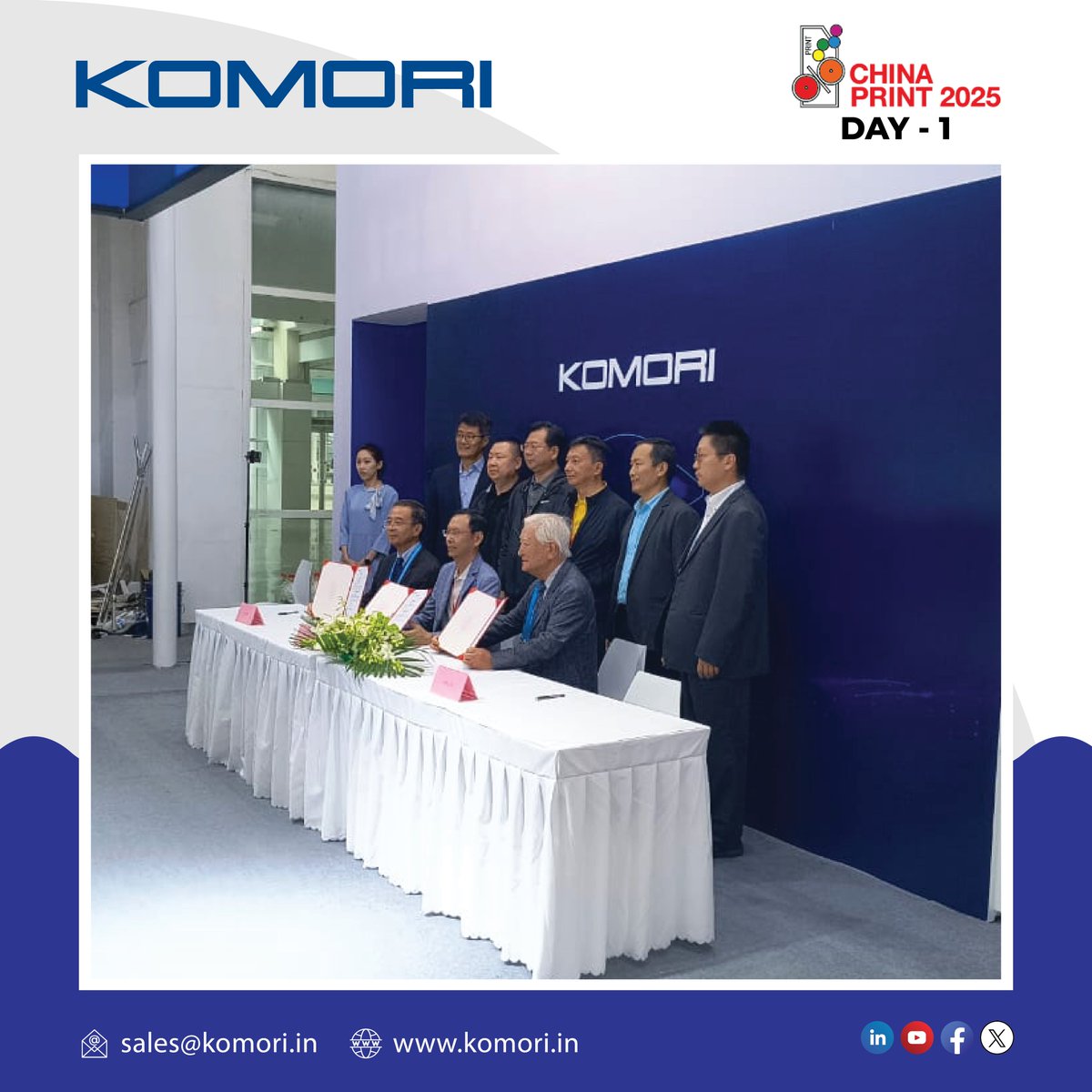 Komoriindia's tweet image. 💫 Day 1 at China Print 2025 | KOMORI Draws the Crowd! 💫
Click here 👉shorturl.at/Etrmw
Stay tuned as we bring more action from #ChinaPrint2025 — and witness the future of print unfold!💫
#KomoriIndia #OffsetPrintingMachine #SmartFactory 
#DigitalTechnologies #ChinaPrint
