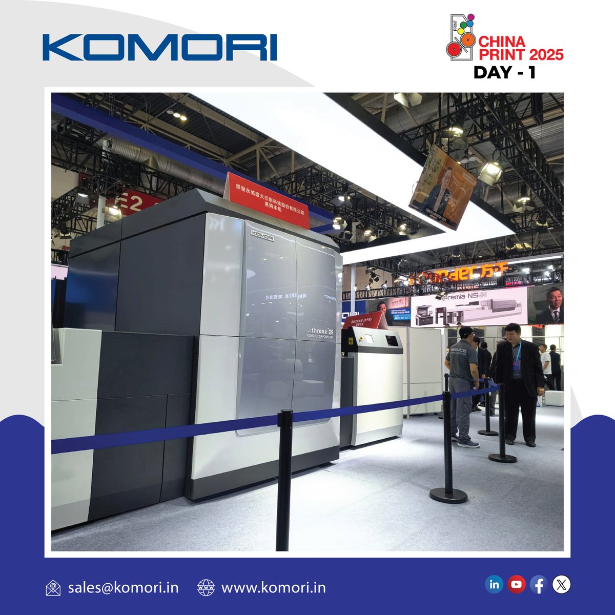Komoriindia's tweet image. 💫 Day 1 at China Print 2025 | KOMORI Draws the Crowd! 💫
Click here 👉shorturl.at/Etrmw
Stay tuned as we bring more action from #ChinaPrint2025 — and witness the future of print unfold!💫
#KomoriIndia #OffsetPrintingMachine #SmartFactory 
#DigitalTechnologies #ChinaPrint