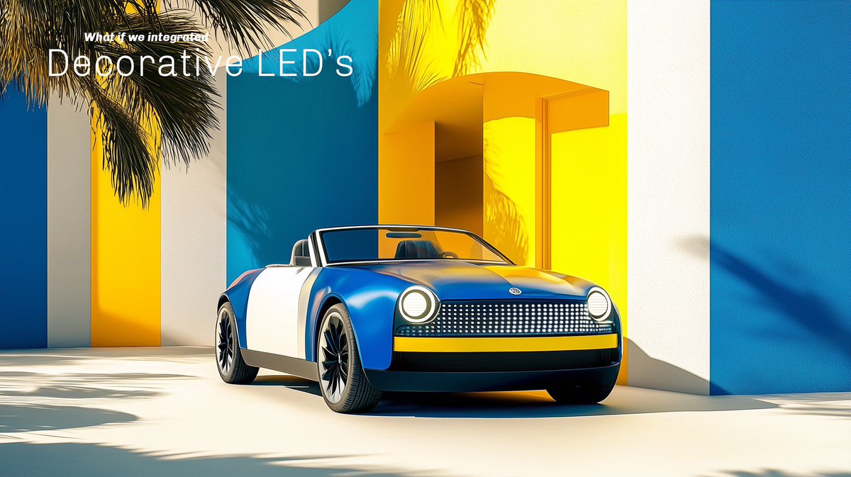 2Cents4Wheels's tweet photo. They don’t flash. They don’t blink. They glow with purpose.
Decorative LEDs are where tech adds a bit of soul.
Follow @2cents4wheels for a more unique car design concept!
#Car #Cardesign #Cardesigncommunity #AICarconcept #Innovation #CarInnovation #Conceptcar #CarConcepts #AI #AIcardesign #Carcontent #automotive #automotivedesign