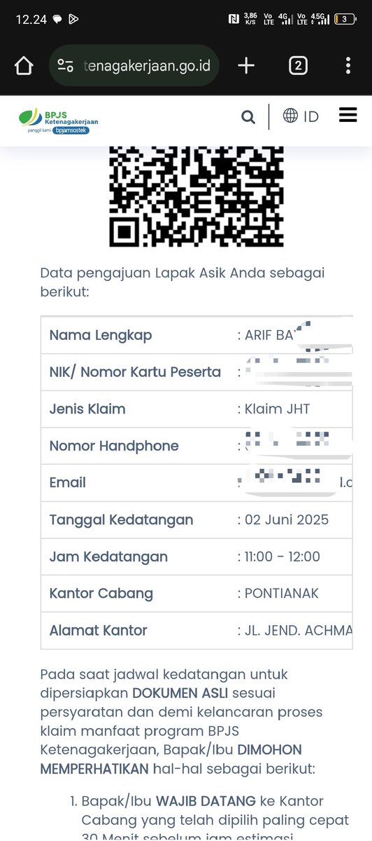 abaaaaaay_'s tweet photo. @BPJSTKinfo halo min ini sy pengajuan claim bpjs lewat lapak asik, nah setelah ini tinggal nunggu jadwal videocall atau kita harus ke kantor bpjsnya langsung? https://t.co/FQSZ2sTD5J