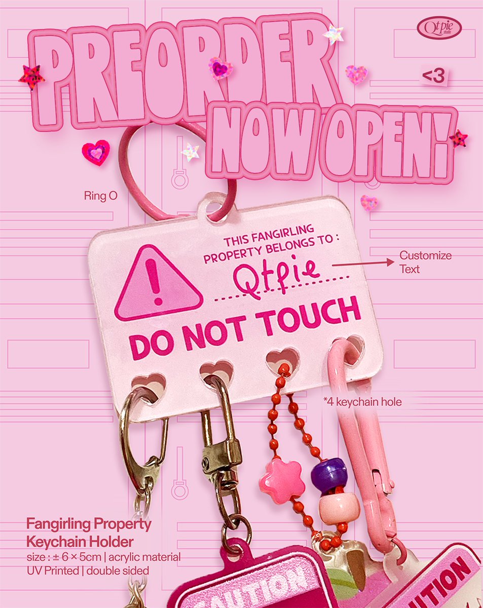 qtpiestudio's tweet photo. ⚠️ Fangirling Property - Keychain Holder
[📌RT &amp; likes are very much appreciated]

[ Preorder Periode : 13 ~ 20 MAY 2025)

🎶 https://t.co/1zKR7MXh3h

💸Rp45.000
⤷ DP : 30k | Pelunasan : 15k *exclude admin shopee

#QTPIE #qtpiestudio https://t.co/H77tkyRaoW