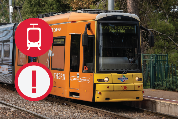 To allow <a href="/DFITSA/">الصياغة الرقمية للاتصالات وتقنية المعلومات</a> to upgrade tram crossings at Marion Rd, Cross Rd and Morphett Rd, tram services will be closed from 9 pm Saturday 17 May to last service Sunday 18 May.

Substitute buses will run every 10 to 20 minutes during this time.

Plan ahead: brnw.ch/21wSGVK