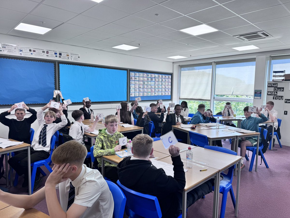 The S1s checking their understanding of ratio in class with Mrs Moreland-Strange before moving onto the next aspect.  Lots of correct answers and a great chance to discuss why some weren’t correct!  #adapting #focusing