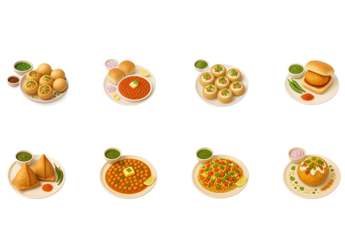 interpid16's tweet photo. Tried making Indian chaat in Airbnb icon style. https://t.co/YOdgyitDE3