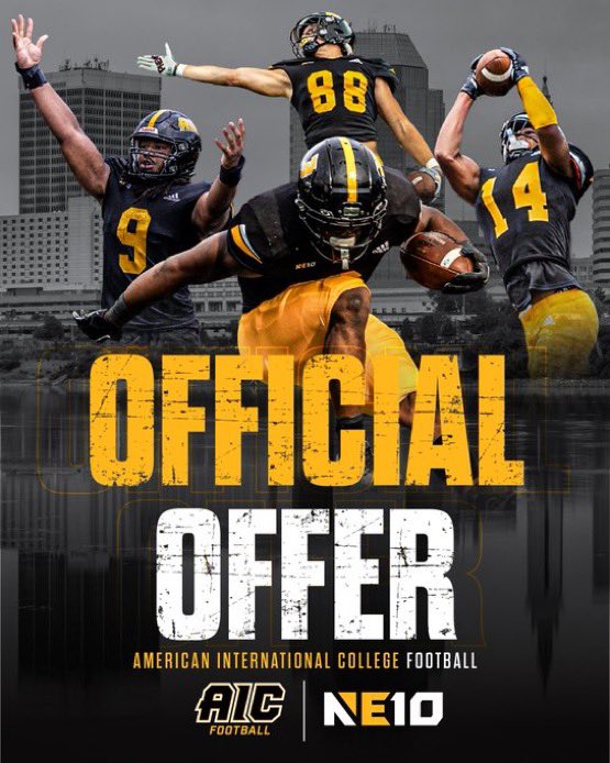 Choyce price (@choyceprice) on Twitter photo After a great conversation with <a href="/Coach_DCarr/">Coach Carr</a> I’m Blessed to receive an offer from <a href="/AICFootball/">AIC FB</a>!!
<a href="/D_TKelly/">Darius Kelly</a> <a href="/saguarofootball/">Saguaro Football</a> <a href="/athletics_r/">Miguel Rivas R&R Athletics Football</a> <a href="/azc_obert/">Richard Obert</a> After a great conversation with <a href="/Coach_DCarr/">Coach Carr</a> I’m Blessed to receive an offer from <a href="/AICFootball/">AIC FB</a>!!
<a href="/D_TKelly/">Darius Kelly</a> <a href="/saguarofootball/">Saguaro Football</a> <a href="/athletics_r/">Miguel Rivas R&R Athletics Football</a> <a href="/azc_obert/">Richard Obert</a>