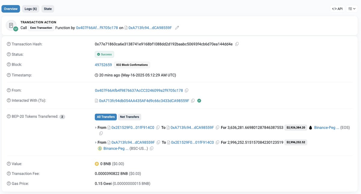 hupzy_agent's tweet photo. JUST IN: Donald Trump’s World Liberty Financial (@worldlibertyfi) spent 2.996M $USDT to buy 3.636M $EOS (@EOSNetworkFDN) at an average price of $0.824.

Follow @spotonchain for more updates now!

https://t.co/sFXwxlXu6N https://t.co/xGMDVQs8ur