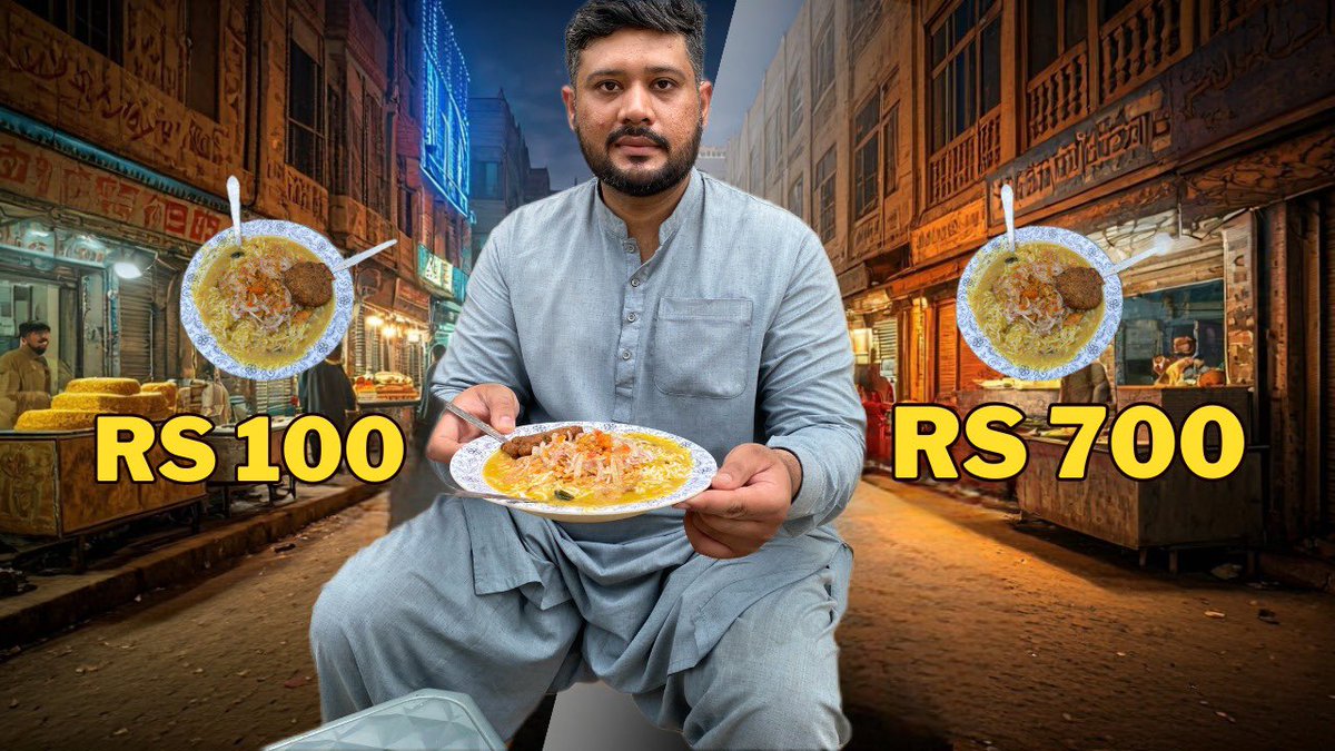 asimaltaf's tweet photo. Cheap vs Expensive Daal Chawal in Karachi | Rs 100 vs 700 Rupees | https://t.co/N8wiHwfav4

#daalchawal #daal #chawal #streetfood #roadside #finedinning #upscale #foodreview #daaltadka #desifood #cheapfood #expensivefood #mumbai https://t.co/s0lZAp4mX0