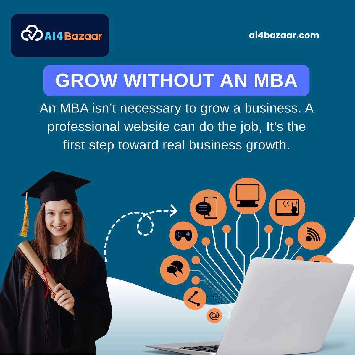 AI_4_Bazaar's tweet image. You don’t need an MBA to run or grow a successful business. What truly matters is making smart, timely decisions, like building a strong presence online. And that begins with having a professional website.
#ai4bazaar #mbaalternative #getyourwebsite #websitedeployment