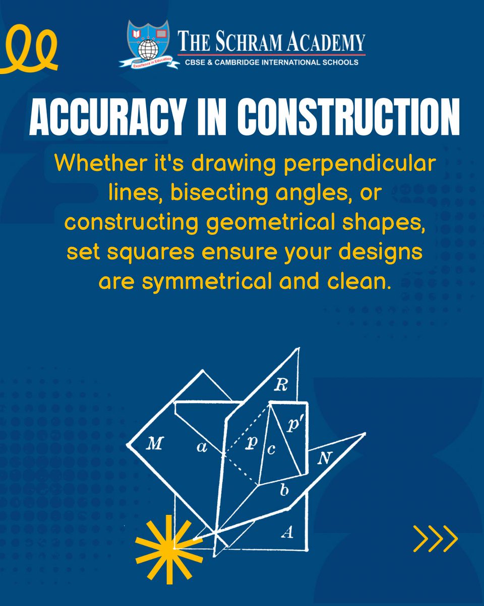 official_tsa's tweet photo. Set squares are the backbone of accurate geometry. Whether you're sketching 30°, 45°, 60°, or 90° angles or creating clean, symmetrical designs, they ensure every line is sharp and correct.

Visit: https://t.co/yOgnDgFsLt

#SetSquare #TheSchramAcademy https://t.co/gX3ueli3Po
