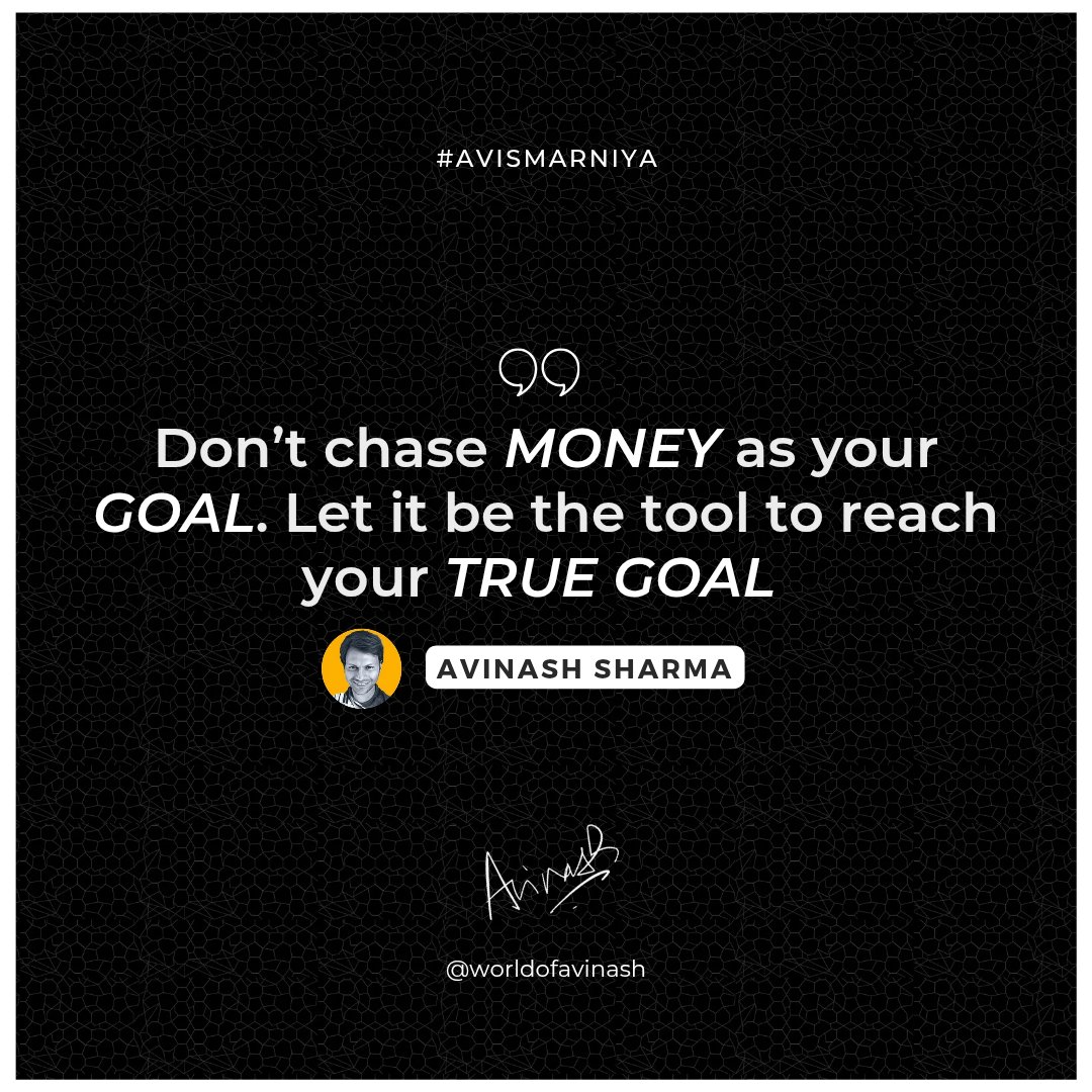 worldofavinash's tweet photo. I have seen most people spend their entire lives chasing money as their ultimate goal, losing sight of what truly matters.
But I genuinely believe - money should never be the destination, it’s just the vehicle.

Because in the end, wealth means nothing if it loses its meaning. 🙏 https://t.co/DgypI9bNEj