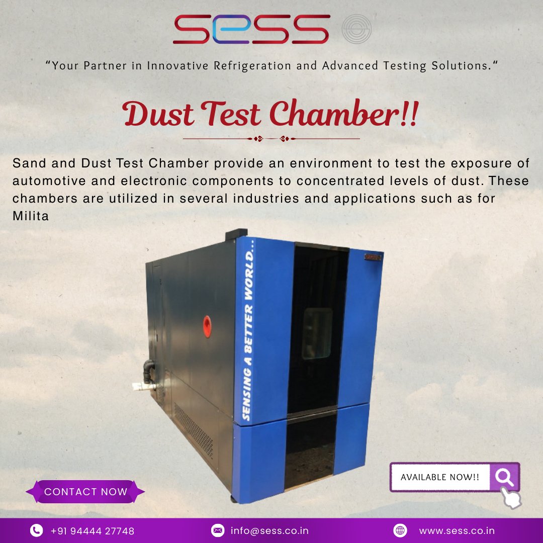 sesschennai's tweet photo. SESS – Sand and Dust Test Chamber!!
#SESS #SriEaswariScientificSolution #sesschennai
#SandDustTest #EnvironmentalTesting  #EngineeringSolutions #TestingStandards #LaboratoryEquipment #Engineering #Manufacturing #Quality #Testing #Technology #Durability #TamilNadu #Chennai #India https://t.co/74XP8HCSFP