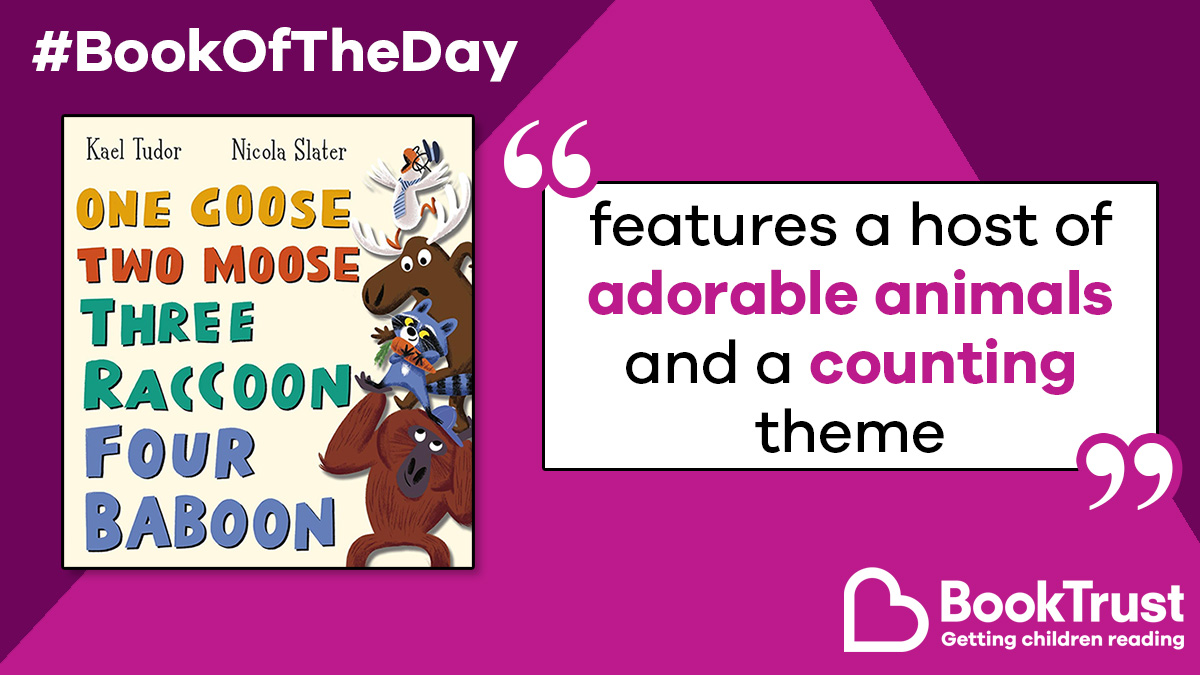 BookTrust (@booktrust) on Twitter photo Our #BookOfTheDay is a fun rhyming tale packed with animals, numbers, and a lovely message about relaxing and going with the flow!
It's the joyful #OneGooseTwoMooseThreeRaccoonFourBaboon by <a href="/KaelTudor/">Kael Tudor</a> and Nicola Slater:
booktrust.org.uk/book-recommend… <a href="/scholasticuk/">Scholastic UK</a> Our #BookOfTheDay is a fun rhyming tale packed with animals, numbers, and a lovely message about relaxing and going with the flow!
It's the joyful #OneGooseTwoMooseThreeRaccoonFourBaboon by <a href="/KaelTudor/">Kael Tudor</a> and Nicola Slater:
booktrust.org.uk/book-recommend… <a href="/scholasticuk/">Scholastic UK</a>