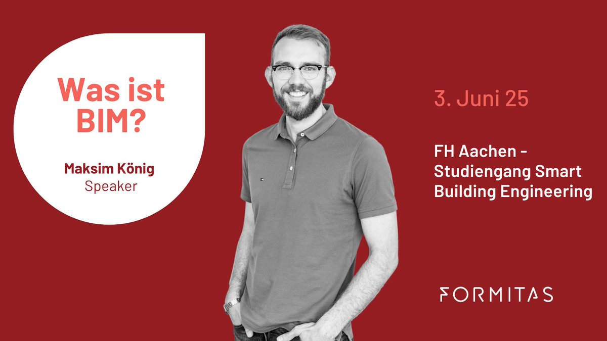 Die Verbindung zu unseren Hochschulpartnern ist uns wichtig und so freuen wir uns sehr auf die  Ringvorlesung „Integrales Planen und Bauen", bei der wir an der FH Aachen einen Einblick in die BIM-Methodik geben.

fh-aachen.de/studium/studie…

#formitasontour #formitasspeaker #bim