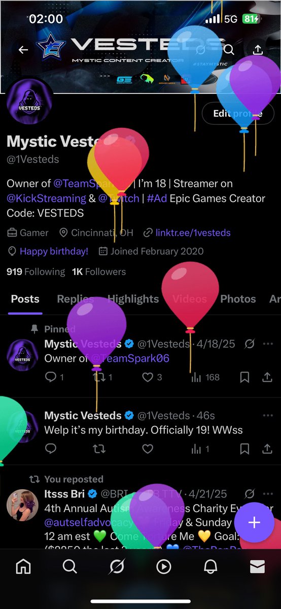 Balloons for me?? lol looks like I’m 19 now