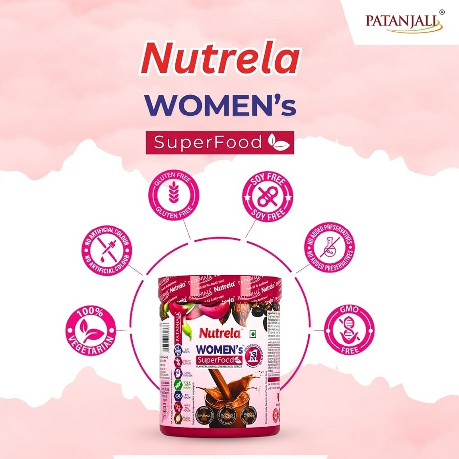 ayurved_nepal's tweet photo. Nutrela 3 in 1 Women's superfood is a unique combination of 13 natural ayurvedic herbs blended with modern scientific nutrition and powerful natural superfoods.
#PatanjaliProducts #Patanjali #Nutrela https://t.co/lOJ3HVt2oW