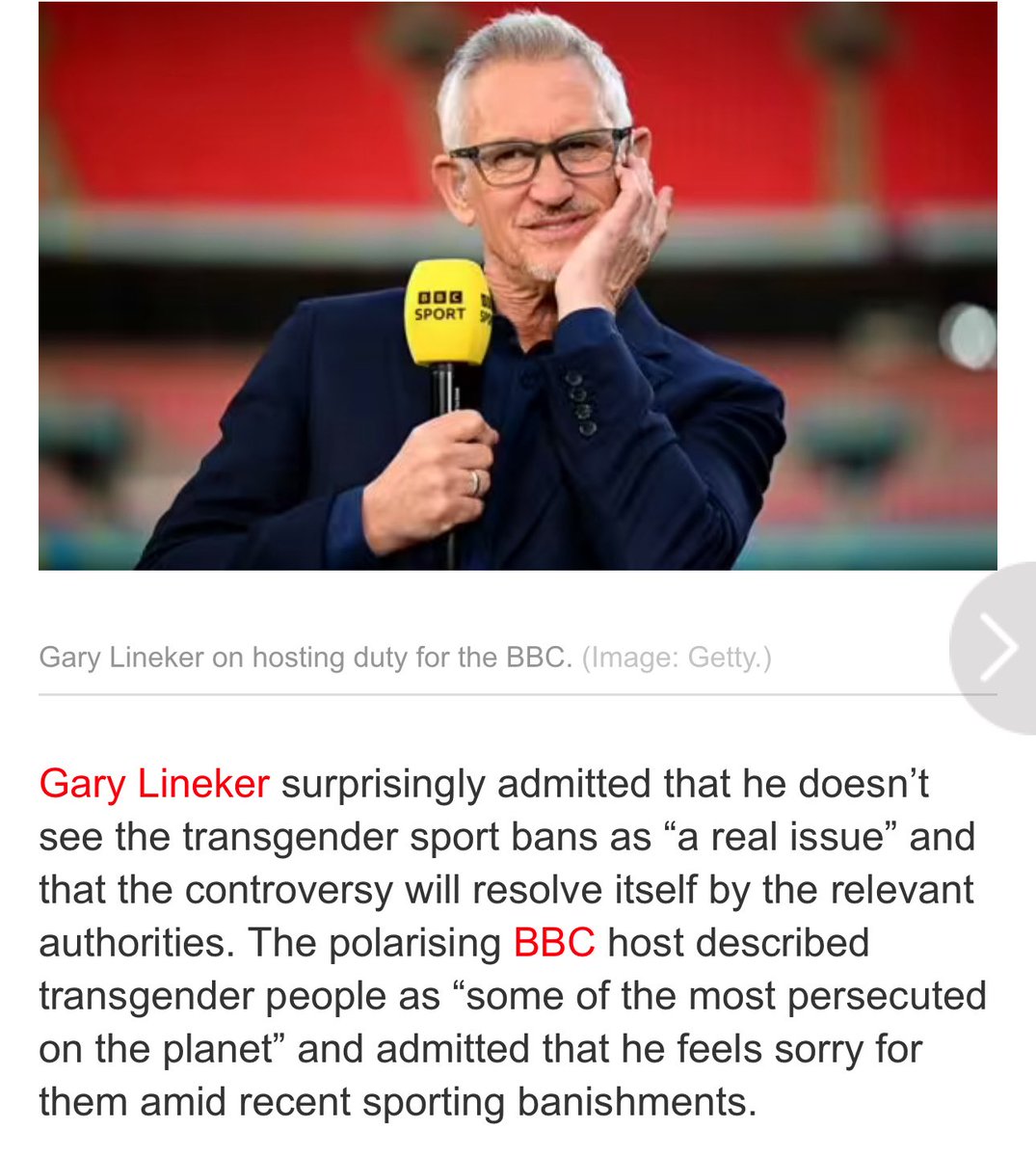 JeanHatchet's tweet image. Gary Lineker says men (pretending to be women and cheating in women’s sports) are “the most persecuted people on the planet”.
Women say “Gary Lineker is among the most misogynistic nobheads in football”
@GaryLineker are you having a funny turn?