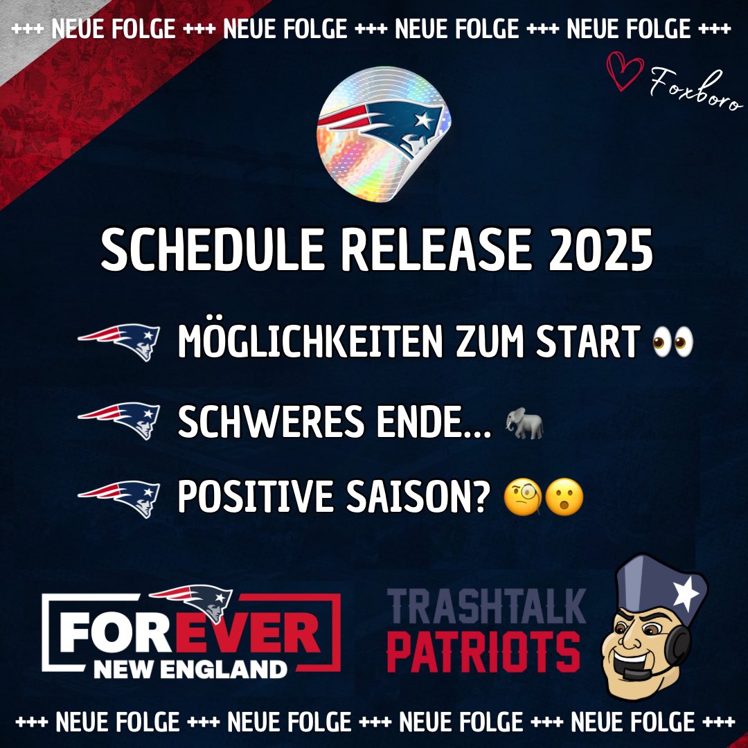 Trashtalk Patriots (@patstrashtalk) on Twitter photo Neben kleineren News steht in dieser Folge natürlich der Spielplan der Patriots über allem. Wann spielen wir wo gegen wen?
Diesen Fragen stellen sich Marcel und Nickels und nehmen auch die diesjährigen Gegner unter die Lupe.
Hört rein 🙂
open.spotify.com/episode/4fVTls…
<a href="/Footballerei/">Footballerei</a> Neben kleineren News steht in dieser Folge natürlich der Spielplan der Patriots über allem. Wann spielen wir wo gegen wen?
Diesen Fragen stellen sich Marcel und Nickels und nehmen auch die diesjährigen Gegner unter die Lupe.
Hört rein 🙂
open.spotify.com/episode/4fVTls…
<a href="/Footballerei/">Footballerei</a>