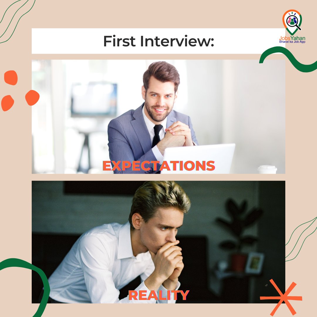 JobsYahan's tweet image. Sab sochte hain first interview king jaisa hoga… par asli life mein thoda darr, thodi confusion bhi hoti hai! 😅

It’s okay to be nervous. Every expert was once a beginner!

#fridayfun #jobsyahan #interviewmeme #expectationvsreality #firstjob
