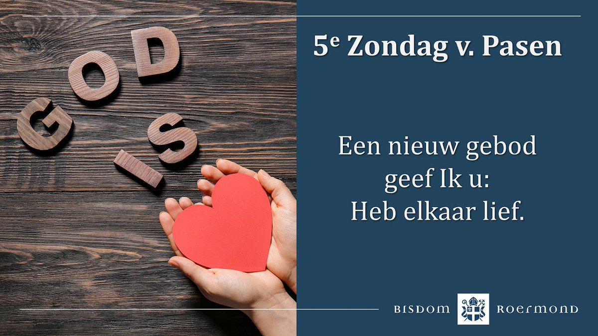 “Een nieuw gebod geef Ik u”, zegt Jezus in het evangelie van deze zondag. “Heb elkaar lief zoals Ik u heb liefgehad, zo moet gij elkaar liefhebben.” bisdom-roermond.nl/5ezondagvanpas…