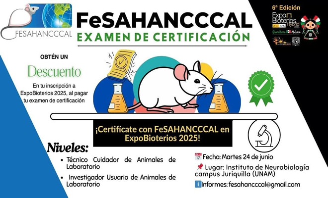 ¡Certifícate en el manejo de animales de laboratorio!
bioterios.com/post.php?s=202…