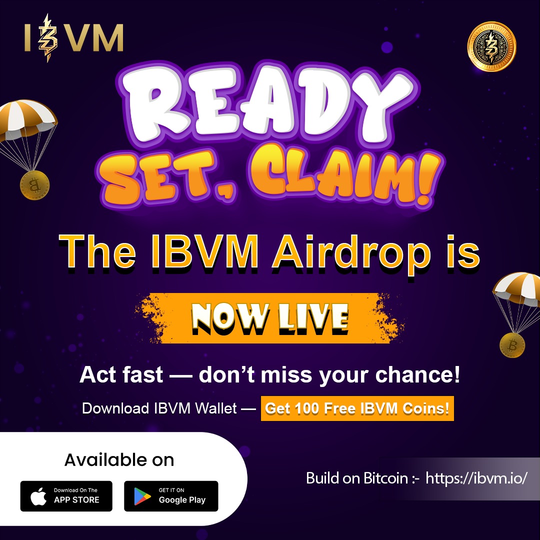 IBVMCHAIN's tweet photo. Get rewarded for being active.
Tasks, games and invites = tokens.
The IBVM Airdrop Bot is Web3 done right.
Join now → https://t.co/CCyCNPcCn6
IBVM Rewards BOT → https://t.co/lNd19DIJK3
#CryptoRewards #Web3Bot #BitcoinWallet #IBVM #CryptoSecurity #Web3Wallet #Crypto #BTC #Bitcoin
#WalletDesign #BitcoinUX #Airdrop #Giveaway $IBVM #FreeCoin