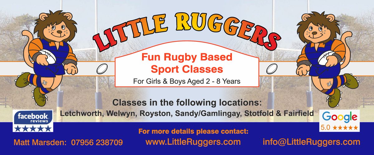 LittleRuggers's tweet photo. This weekend sees our penultimate set of sessions before the Half Term break π. Classes running in #Welwyn, #Letchworth, #Royston, #Stotfold and #Sandy / #Gamlingay π. https://t.co/BY3NHOoNrj