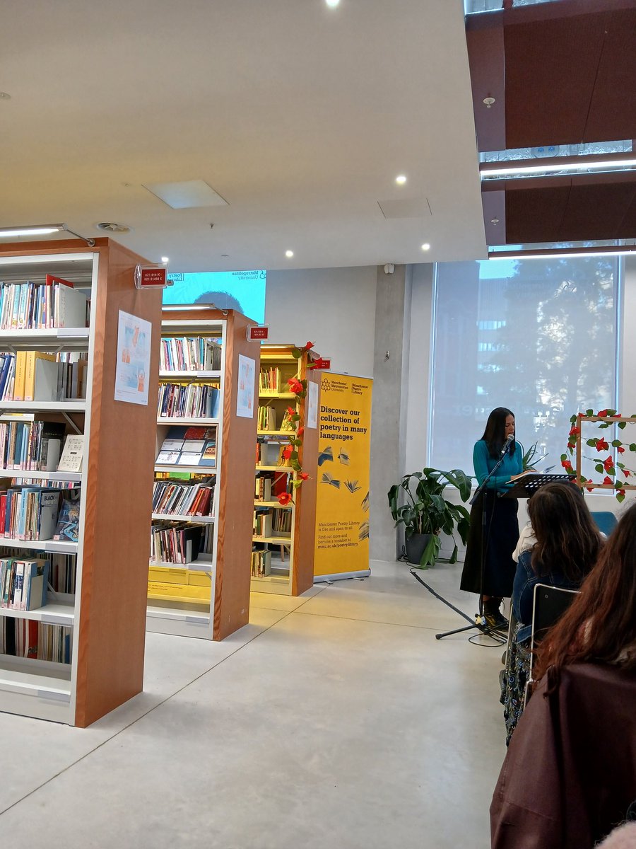 Fantastic evening <a href="/McrPoetryLib/">Manchester Poetry Library</a> with Tishani Doshi reading alongside <a href="/MMUEnglishDept/">English at Manchester Met</a> students who spent part of her week long residency with her.