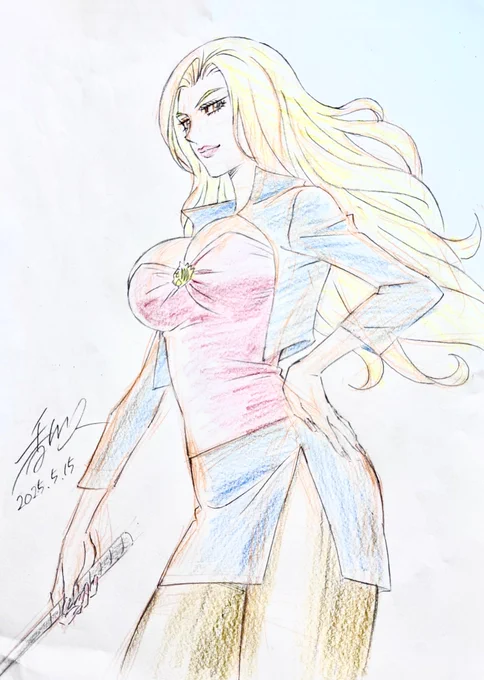 そう言えば…昨日のストッキングの日に描きかけていたのを思い出して一応形にしておきましたタイガーマスクWよりミスXことサンドラさんです 