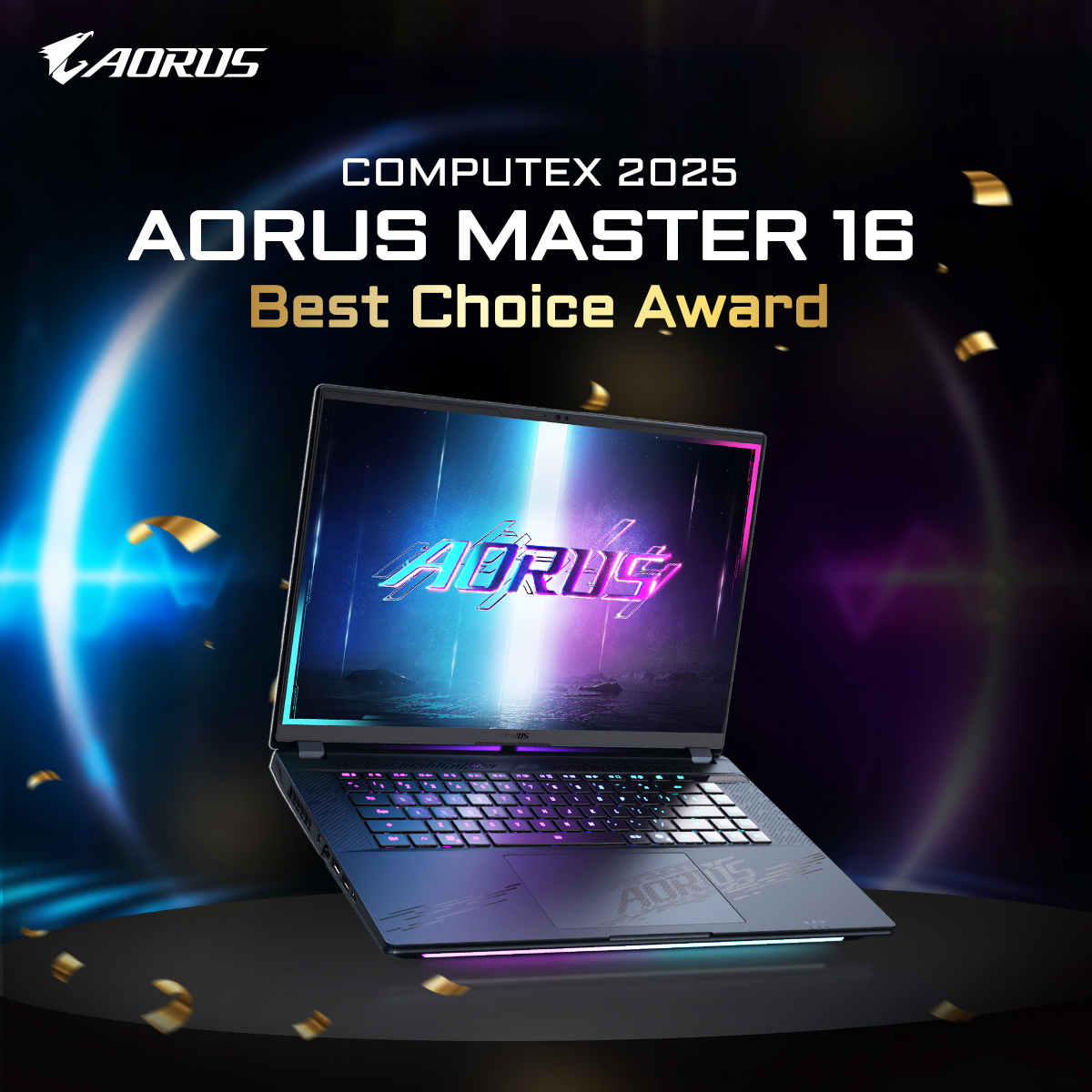 AORUS_JP's tweet image. 🎉AORUS MASTER 16が【COMPUTEX 2025 Best Choice Award】を受賞！✨

次世代AI性能、ユーザー目線の設計、没入感あふれるエンタメ体験で、
GIGABYTEはAI PCの未来を切り拓きます💻⚡
#GIGABYTE #AORUS #COMPUTEX2025 #AIノートPC #ゲーミングノートPC