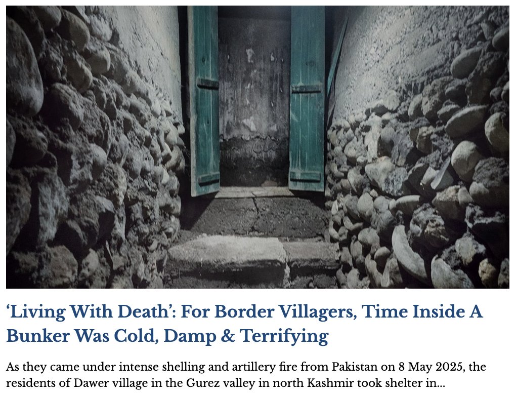 Betwa Sharma (@betwasharma) on Twitter photo “I was scared for my unborn baby. One child inside me, another outside"
Kashmiri women from Gurez valley described the cold, damp & terrifying experience of hiding in a bunker while Pakistan shelled border villages <a href="/ishtayaqrasool/">Ishtayaq Rasool</a> & Aakash Gulzar report article-14.com/post/-living-w… “I was scared for my unborn baby. One child inside me, another outside"
Kashmiri women from Gurez valley described the cold, damp & terrifying experience of hiding in a bunker while Pakistan shelled border villages <a href="/ishtayaqrasool/">Ishtayaq Rasool</a> & Aakash Gulzar report article-14.com/post/-living-w…