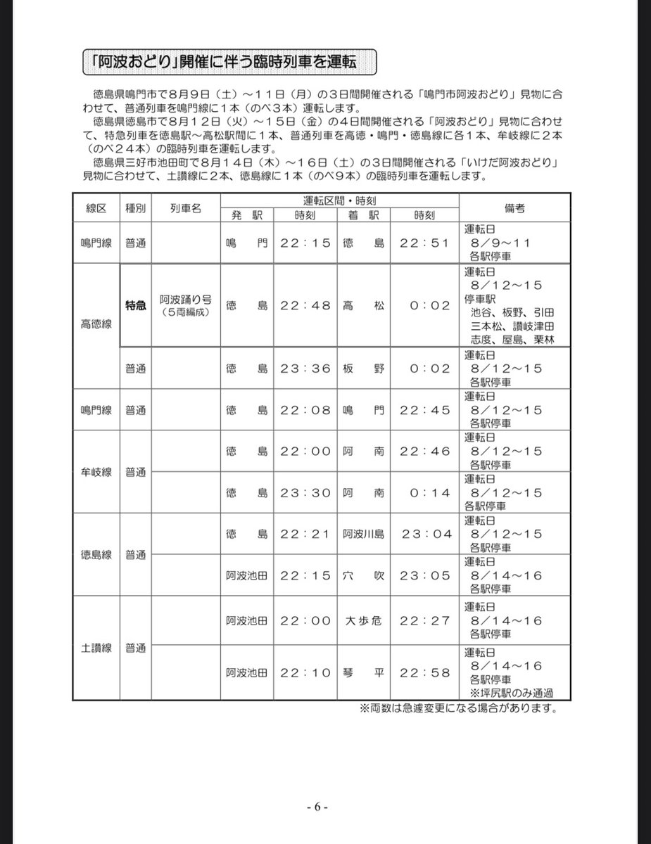 JR四国、2025年7月〜9月の夏の臨時列車を公表！ 徳島市の阿波踊りに