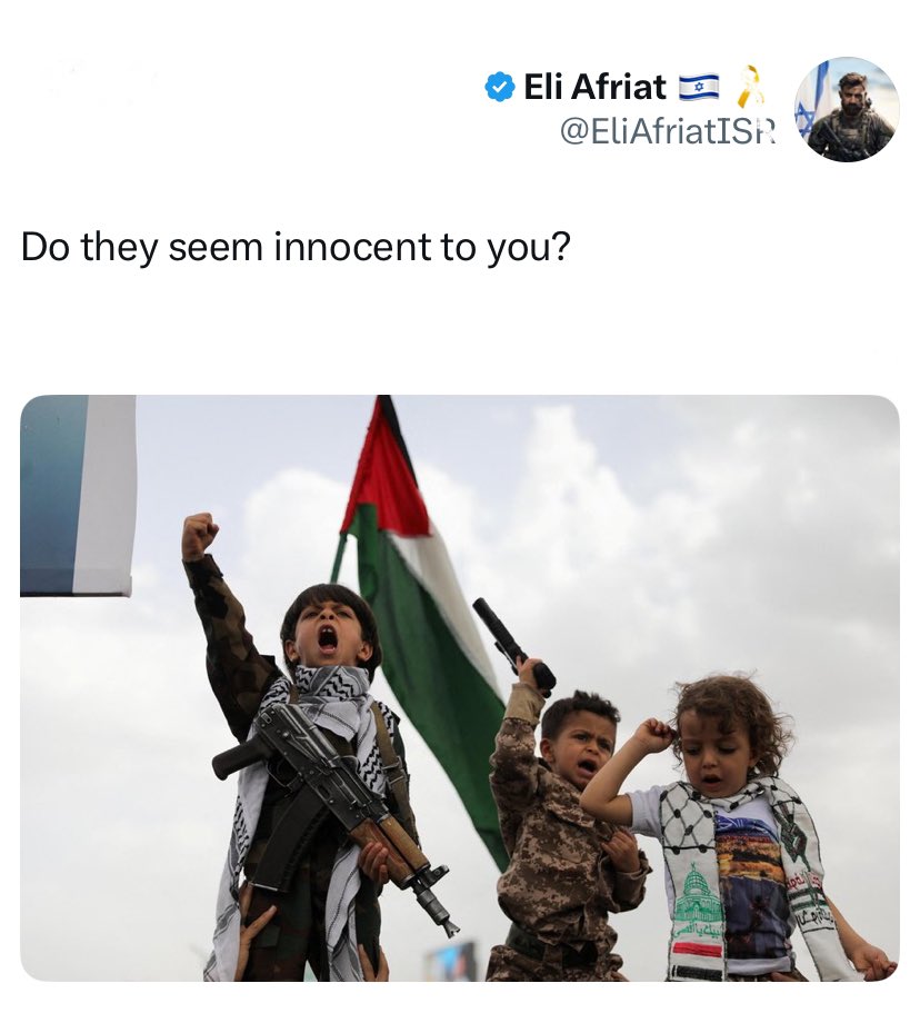 Children are innocent.
ALWAYS 
Blame their parents
Blame their culture 
Blame their leaders 
But never the children 
NEVER