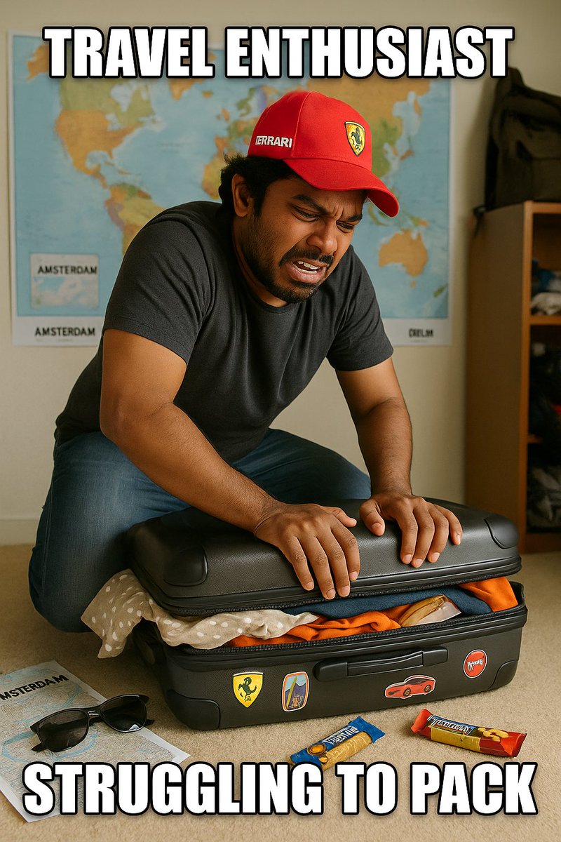https_renjith's tweet image. Me: I was born to travel ✈️
Also me: Wrestling my suitcase like it's WWE just to zip it shut ‍♂️‍♂️ #TravelLife #PackingFails