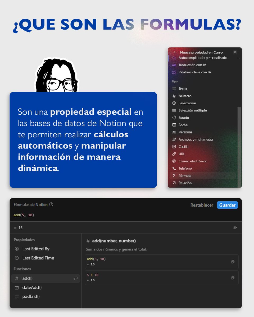 UnGochoEnMexico's tweet photo. Las fórmulas de Notion son una herramienta increíblemente poderosa para automatizar tu espacio de trabajo. 🚀

Aquí te comparto 5 consejos clave para dominarlas:

1. Empieza por las funciones básicas: if(), concat() y dateBetween() son tus mejores amigas al comenzar. (Hilo) https://t.co/VCOpBtcBHr