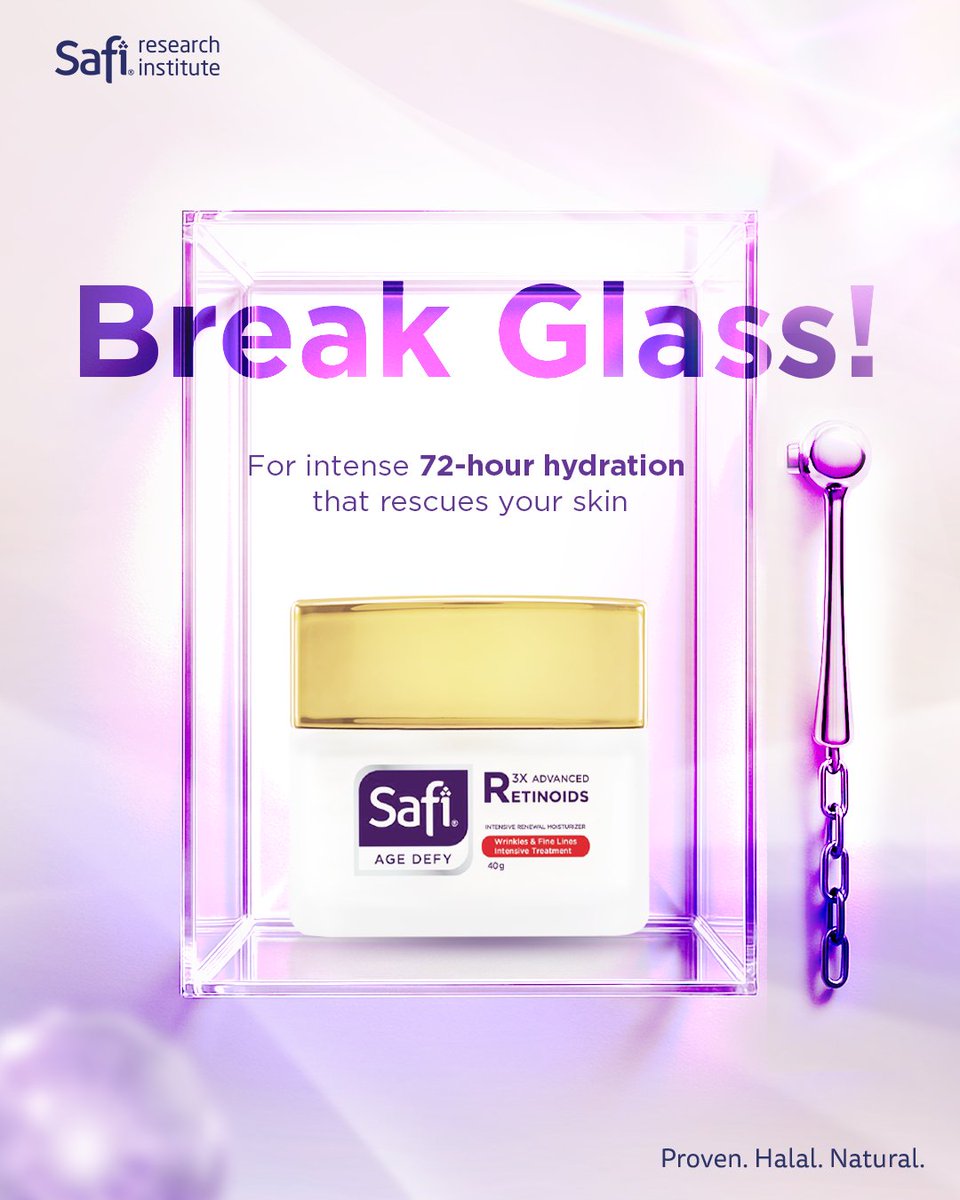 SafiIndonesia's tweet photo. Selamatkan kulitmu dari kulit kering dengan hidrasi intens 72 jam dari Safi Age Defy Intense Renewal Moisturizer 🚨

Dengan 3X Advanced Retinoids dan tekstur gel ringan, kulitmu bakal kembali glowing, lembap, dan terasa kenyal lagi.

#SafiIndonesia #SafiResearchInstitute https://t.co/IQVZf5Uzwo