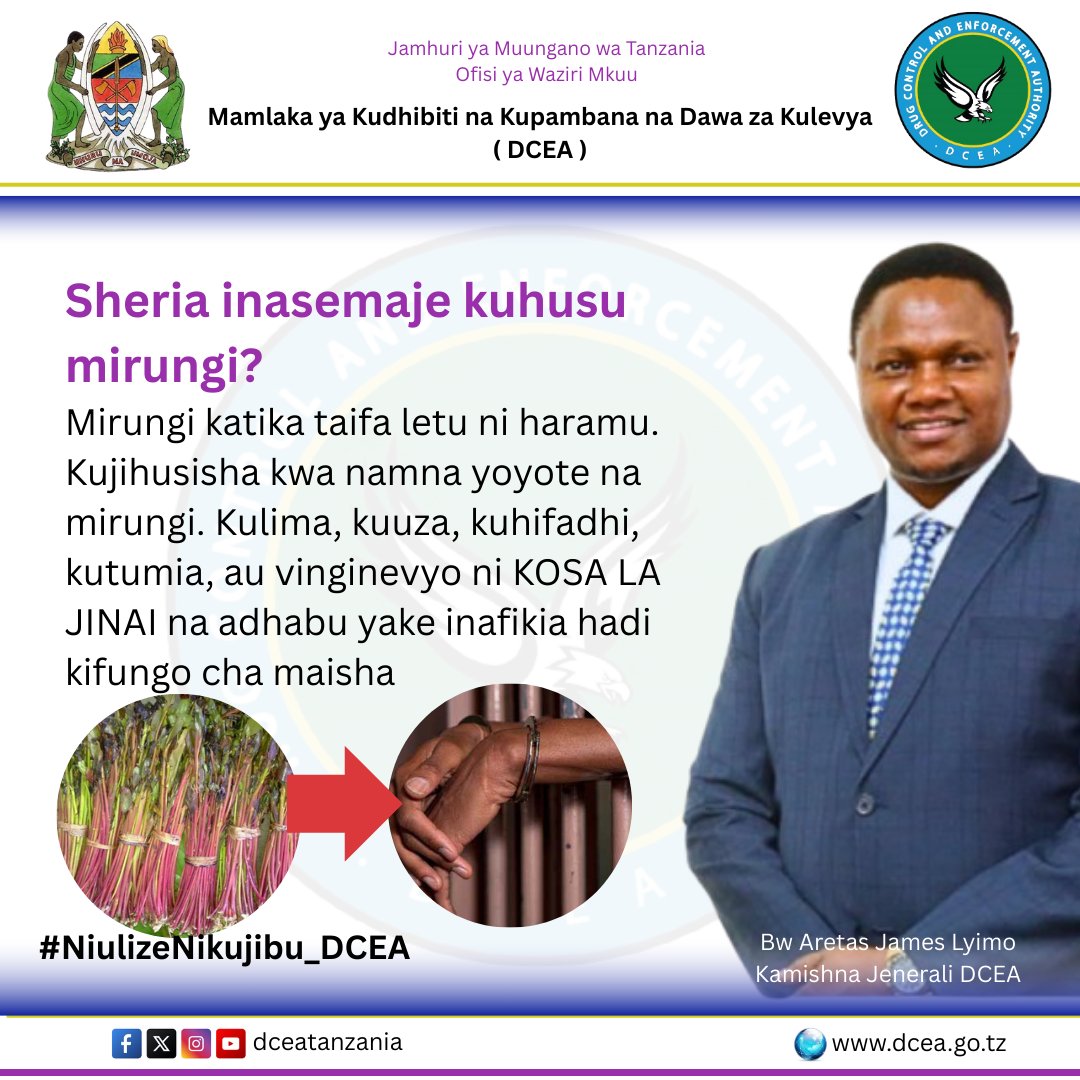 matokeochanya's tweet photo. Sheria inasemaje kuhusu mirungi?

#NiulizeNikujibu_DCEA 
#DCEA_Mpya 
#DCEA https://t.co/RXejgRzMXJ