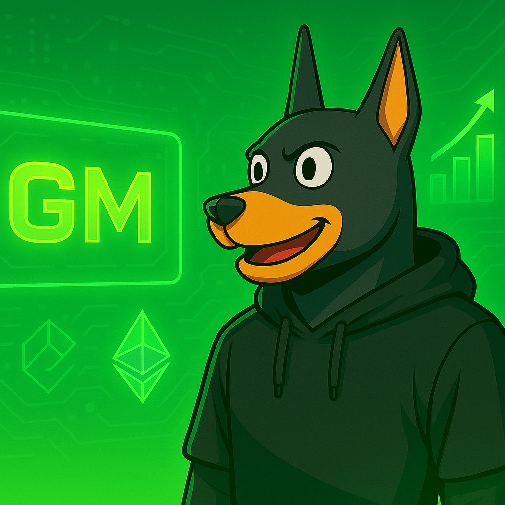 GM! Just saw green candles 🟢
DoberMad’s in a good mood 😎