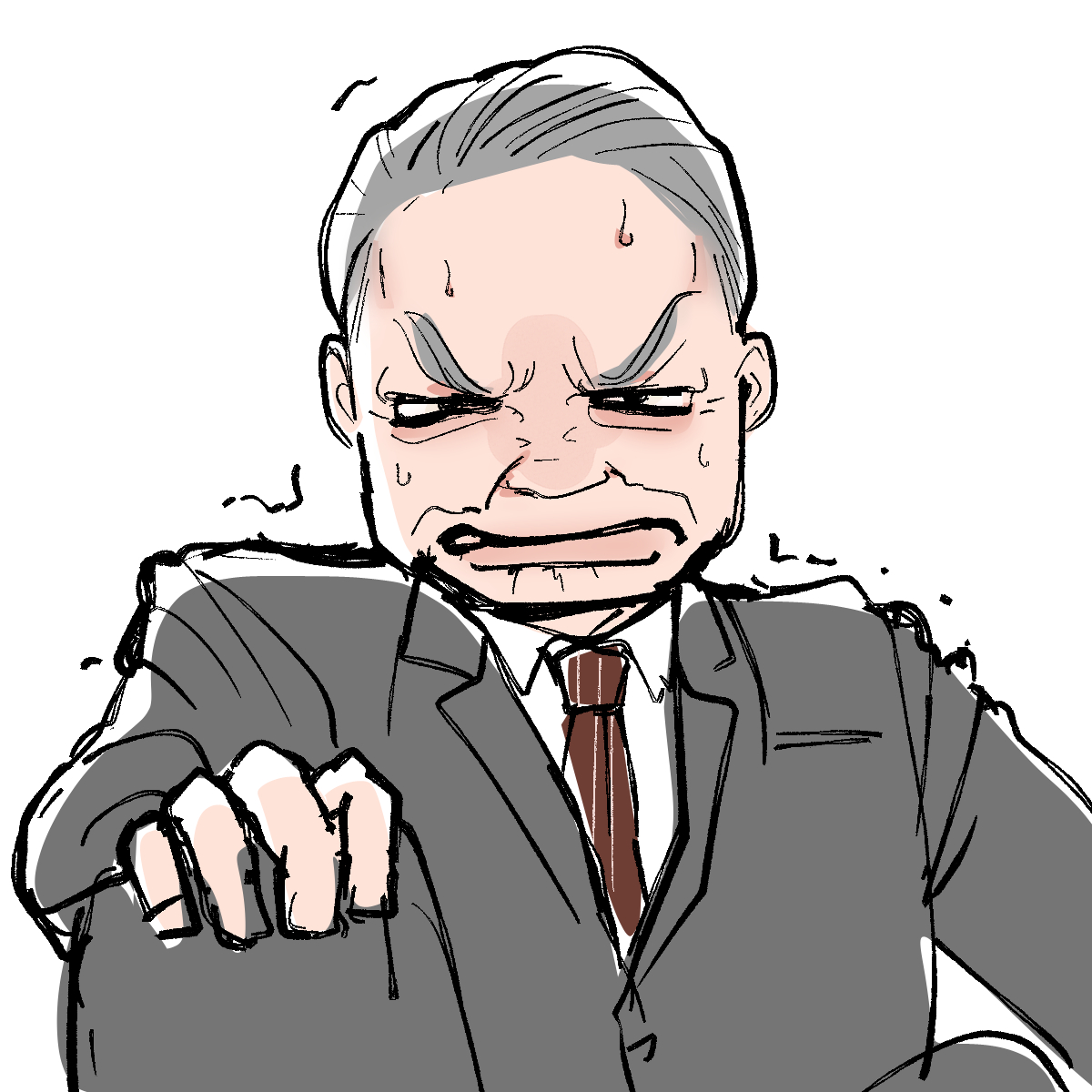 グッ顔悔しいオジサマを描くのも好きです！
人間味でる〜
#イラスト