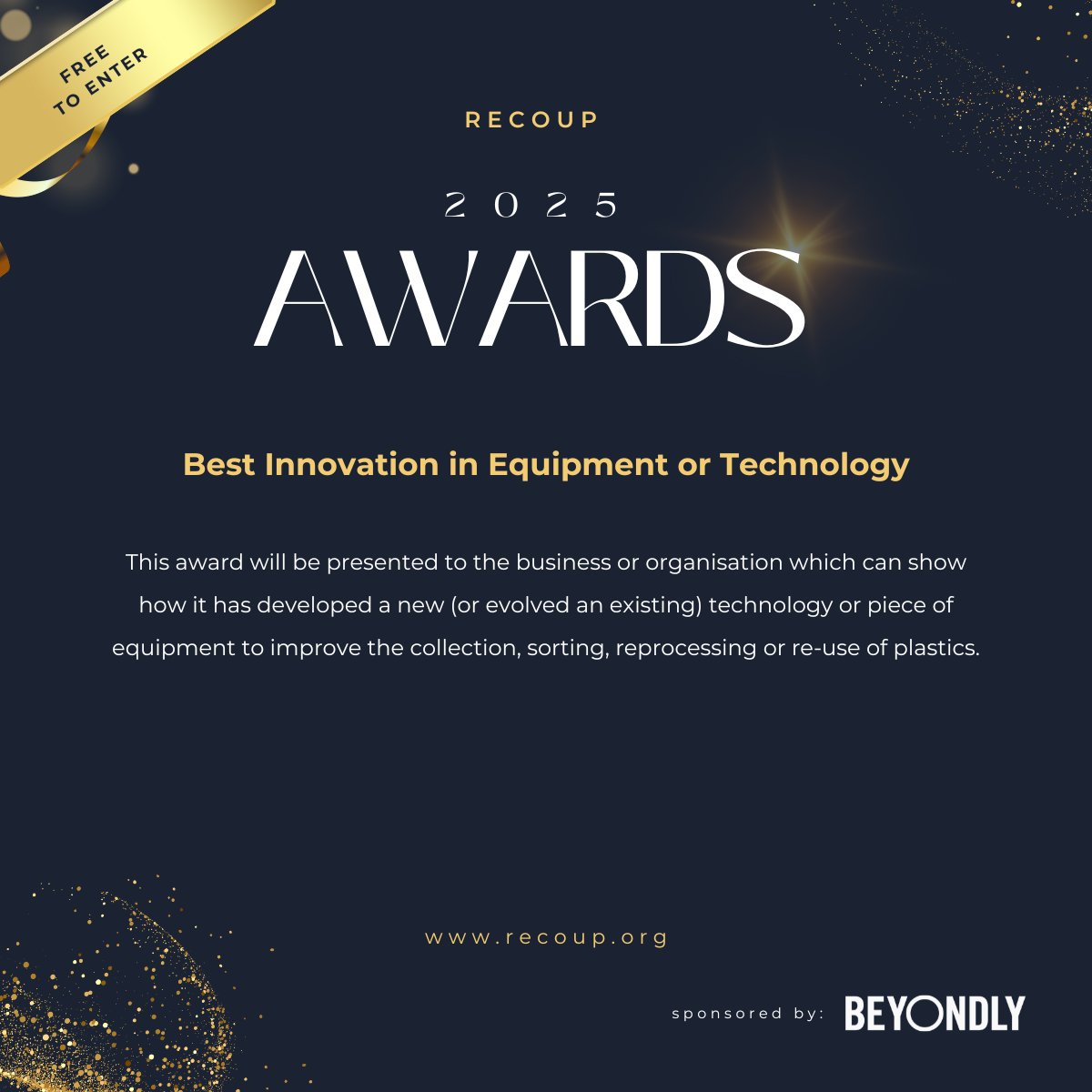 Have you created a game-changing device for plastic collection, sorting, or reuse? 🛠️ Enter The RECOUP Awards for FREE by June 27! 👉 recoup.org/recoup-awards-… #PlasticsCircularity #Circularity #Sustainability #PlasticsIndustry #ResourceEfficiency #Recycling #Reuse